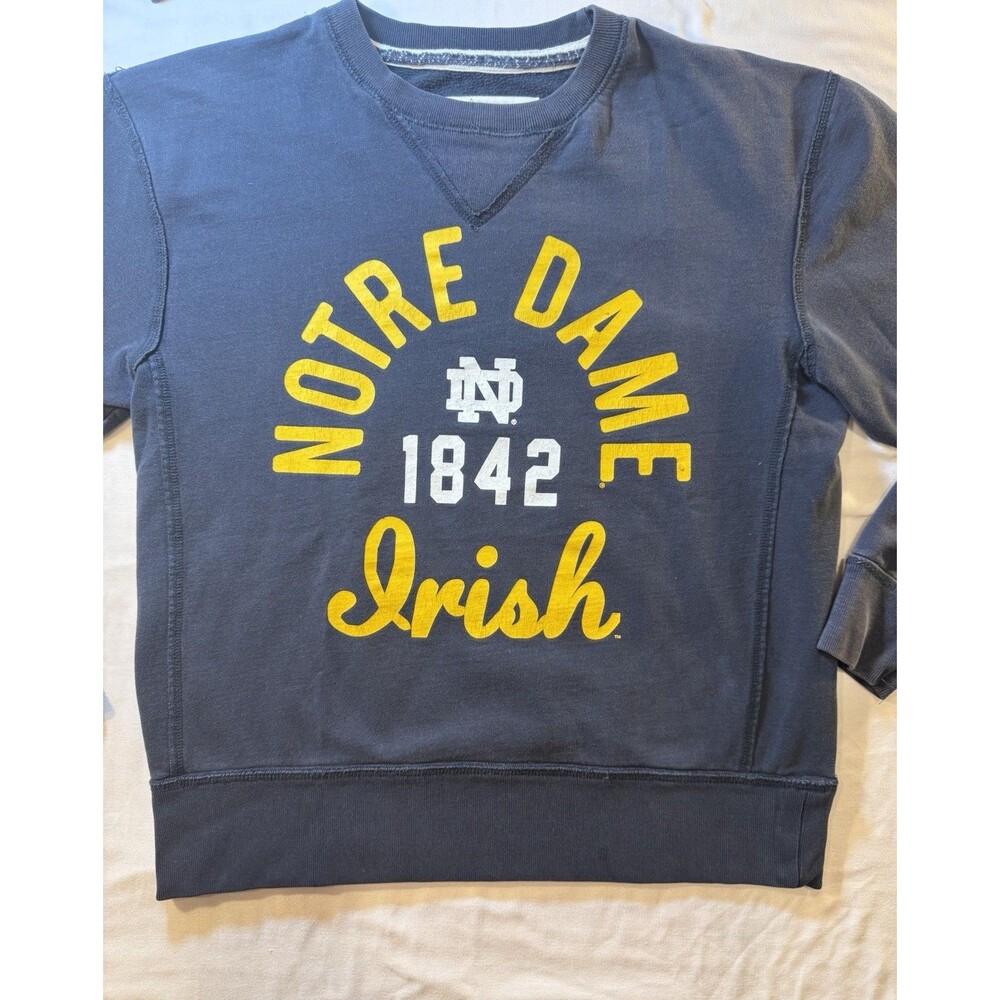 Vintage League Notre Dame Fighting Irish 1842 Crewneck Sweatshirt Blue/Yellow L